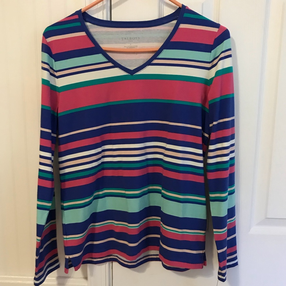 NWT Talbots Size Small Striped Long Sleeved Shirt